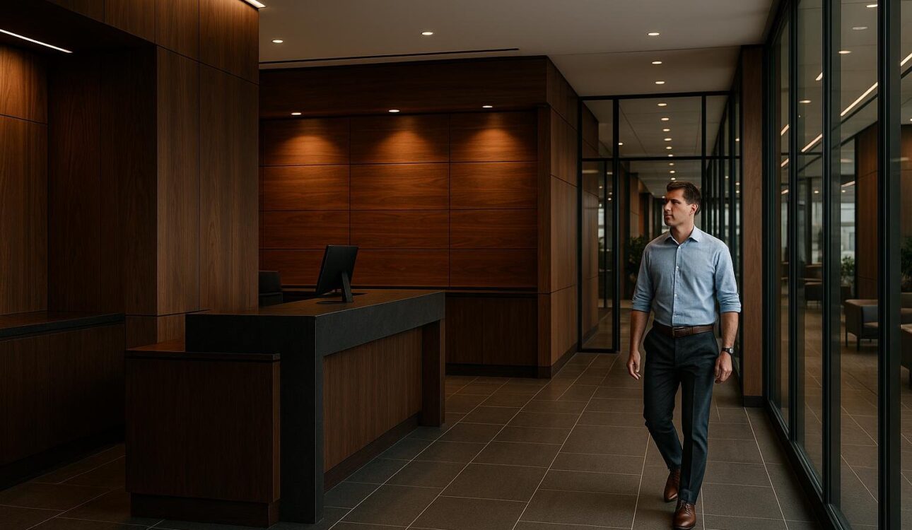 Recepcje i zabudowy biurowe tworzą profesjonalny wizerunek firmy już od progu. Postaw na nowoczesną stolarkę inwestycyjną i pierwsze wrażenie.