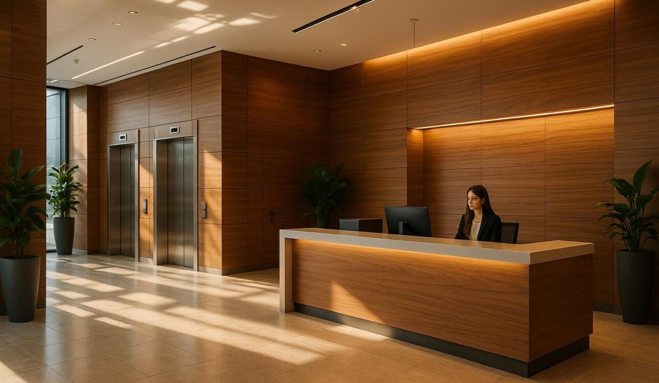 Nowoczesne wykończenia biurowe i komercyjne z wykorzystaniem stolarki nadają wnętrzom prestiżowy charakter i podnoszą ich funkcjonalność.