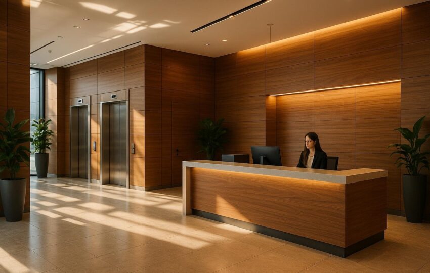 Nowoczesne wykończenia biurowe i komercyjne z wykorzystaniem stolarki nadają wnętrzom prestiżowy charakter i podnoszą ich funkcjonalność.